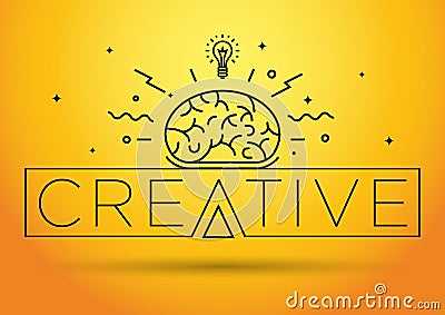 Creative Idea Linear Vector Illustration Stock Photo