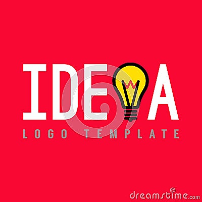 Creative idea logo with bulb shape. Flat bulb icon Vector Illustration