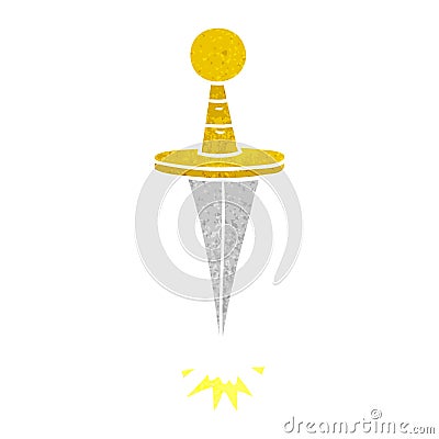 retro cartoon doodle of a small dagger Vector Illustration