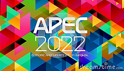 Creative illustration banners, concepts and modern ideas.Text APEC 2022 Economic Area Leaders 29th in Bangkok Vector Illustration