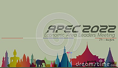 Creative illustration banners, concepts and modern ideas.Text APEC 2022 Economic Area Leaders Meeting 29th in Bangkok Vector Illustration