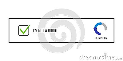 Creative illustration of captcha - i am on a robot isolated on background. Art design security login computer code. Abstract Cartoon Illustration