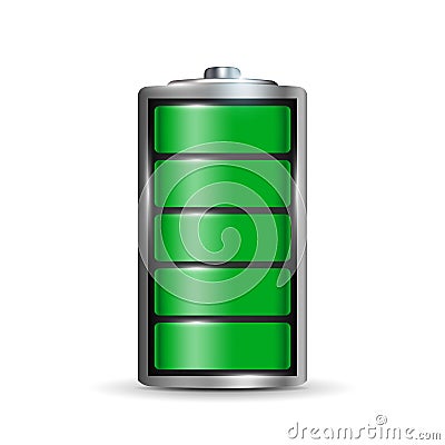 Creative illustration of 3d different charging status battery load isolated on background. Discharged power sources. Art design. Cartoon Illustration