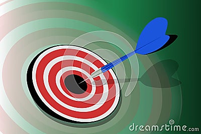 Dart target illustration on a green background Cartoon Illustration