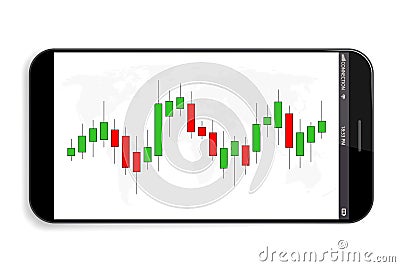 Creative illustration of forex trading diagram signals isolated on background. Buy, sell indicators with japanese candles pattern Cartoon Illustration