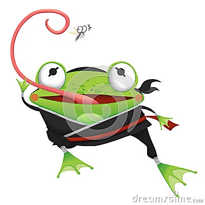 Creative Illustration and Innovative Art: Frog Ninja - Character Design. Stock Photo