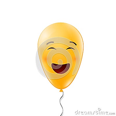 Creative illustration of realistic smiling balloons face isolated on background. Inspirational quote art design. Positive mood Cartoon Illustration