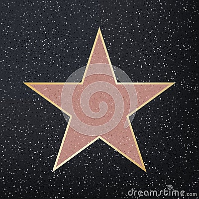 Creative illustration of sidewalk famous actor star. Hollywood walk of fame art design. Abstract concept graphic element of blank Cartoon Illustration