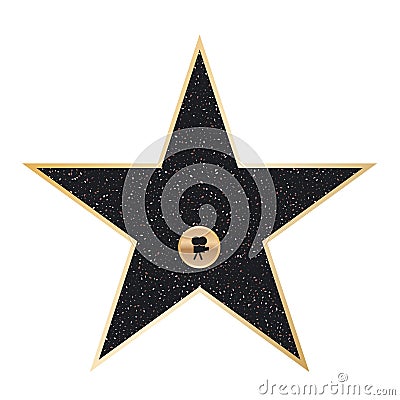 Creative illustration of sidewalk famous actor star. Hollywood walk of fame art design. Abstract concept graphic element of blank Cartoon Illustration