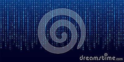 Creative illustration of stream of binary code. Computer matrix background art design. Digits on screen. Abstract concept graphic Cartoon Illustration