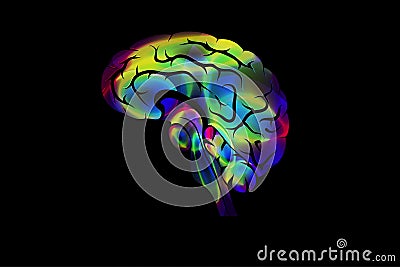 The creative image of the brain. color icon. Vector Illustration