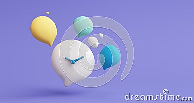clock time creative imagination conversation inbox direct message chat box text application online product display talk chat. Stock Photo