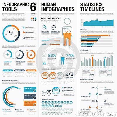 Creative infographic vector tools 6 for data visualization Vector Illustration