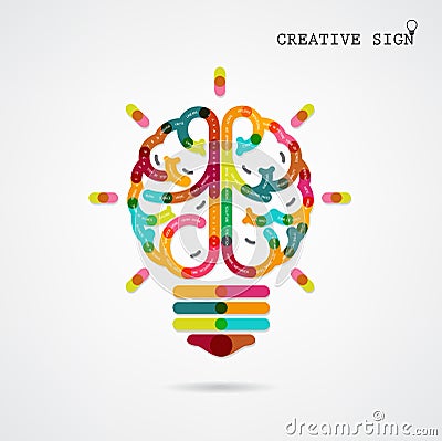 Creative infographics left and right brain function ideas on background Vector Illustration