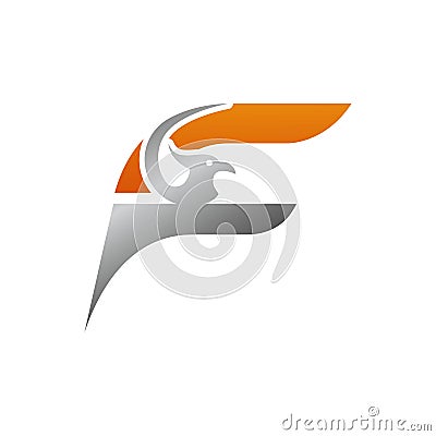 creative initial letter F with eagle bird logo template vector illustration, Logo for corporate identity of company of letter F, Vector Illustration