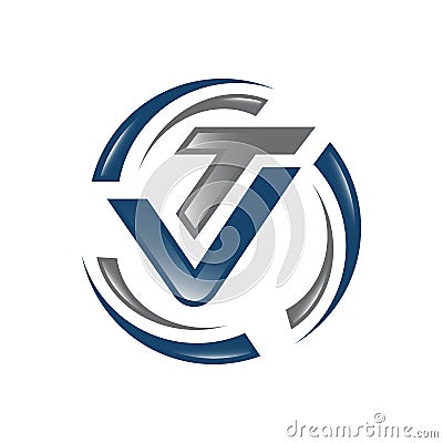 Creative initial VT Letter combined Logo Design vector graphic symbol sign element Vector Illustration