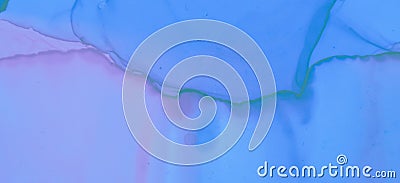 Creative Ink Stains Texture. Blue Pastel Fluid Stock Photo