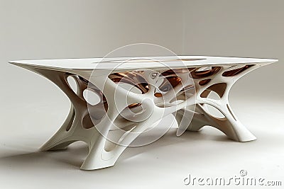 Creative innovative table design - a model exemplifying forward-thinking aesthetics and functionality, merging artistic Stock Photo