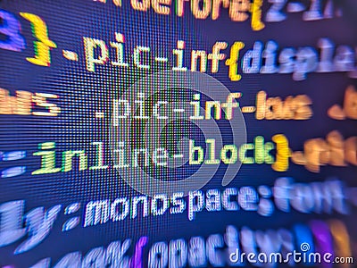 Creative Js HTML. Data network hardware Concept. New technology revolution. Software and PHP and field. Computing, cyberspace , Stock Photo
