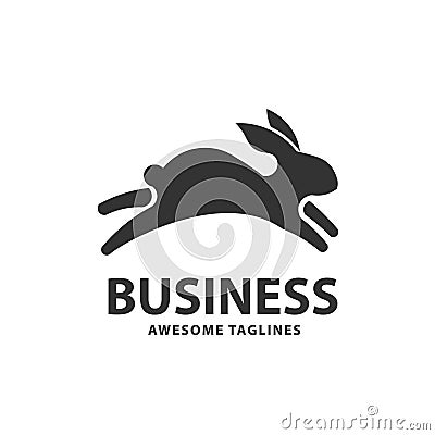 Jumping rabbit or bunny logo Vector Illustration