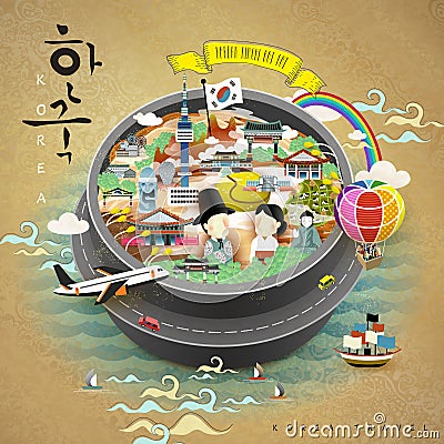Creative Korea poster Vector Illustration