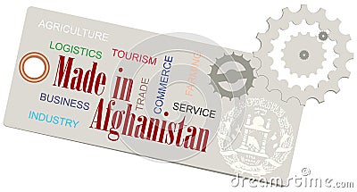 Creative Label Made in Afghanistan Vector Illustration