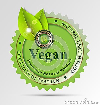 Creative label for vegan-related foods/drinks Vector Illustration