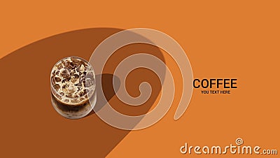 Creative layout made of cups of coffee, Trendy concept coffee menu.Barista latte in minimal modern style. Stock Photo