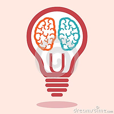 Creative left brain and right brain vector Vector Illustration