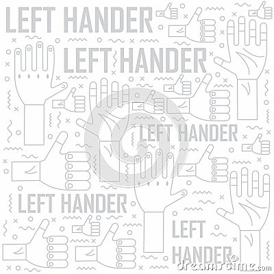 Creative left hander pattern design. Vector Illustration