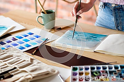 Leisure paint hobby artful drawing picture album Stock Photo
