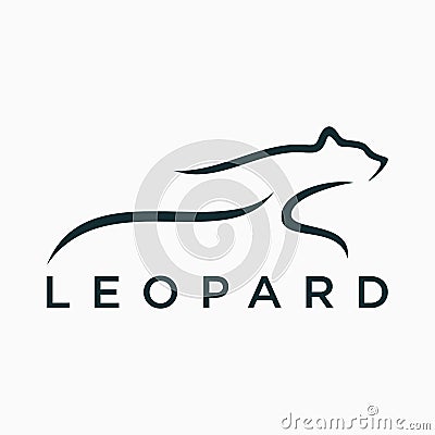 Leopard, Cheetah logo design Vector Illustration