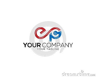 Creative Letter ECP And EPC Logo Icon Design Vector Illustration