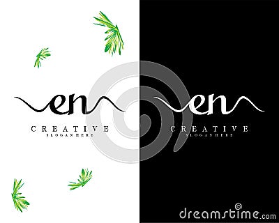 Creative letter en, ne logo vector Stock Photo