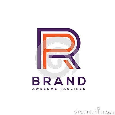 Creative Letter RR logo design elements Vector Illustration