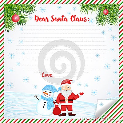 Creative letter to Santa Claus Vector Illustration