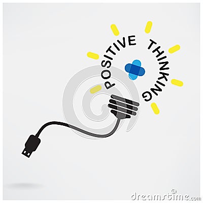 Creative light bulb idea ,business idea ,abstract symbol,positive thinking concept ,education concept. Vector Illustration