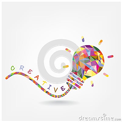 Creative light bulb Idea concept background design Vector Illustration