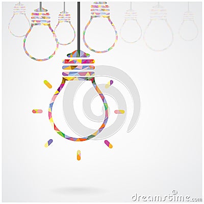 Creative light bulb Idea concept Vector Illustration