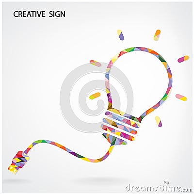 Creative light bulb Idea concept background Vector Illustration