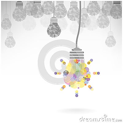 Creative light bulb Idea concept background design Vector Illustration