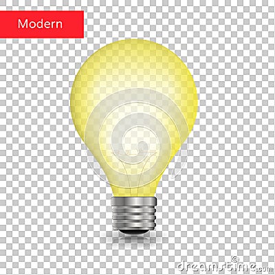 Creative light bulb isolated transparent Vector Illustration