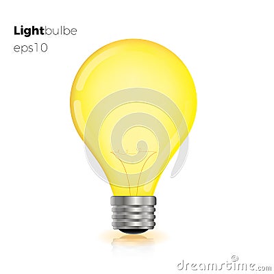 Creative light bulb isolated transparent Vector Illustration