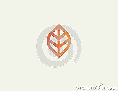 Creative linear plant leaf logo for company Vector Illustration