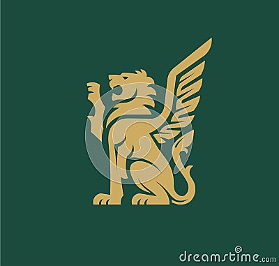 Creative lion wing logo vector illustration Vector Illustration