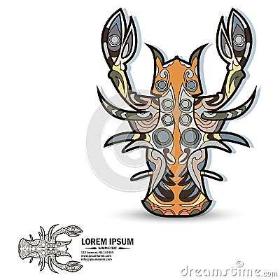 Creative logo and brandbook elements with crawfish Vector Illustration