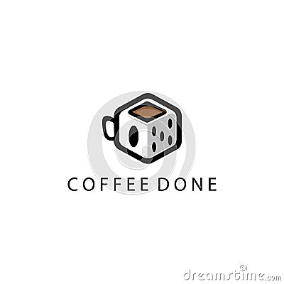 Creative logo coffe color illustration design vector Vector Illustration