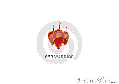 Creative logo. Geometric mark a knight shield. Vector Illustration