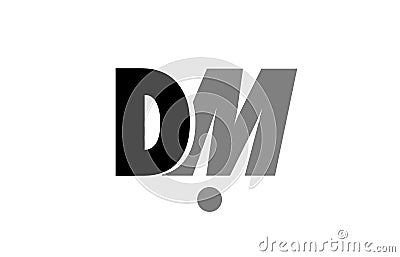 dm d m black white grey alphabet letter logo icon combination Vector Illustration