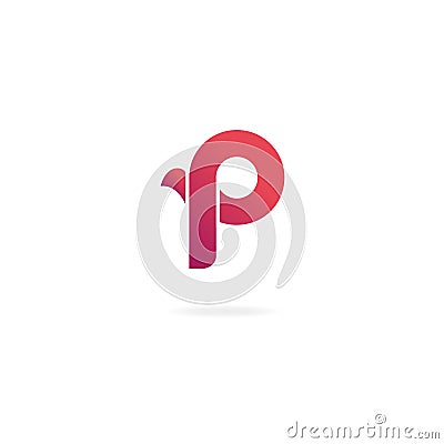 Creative logo, typography, small letter p Vector Illustration